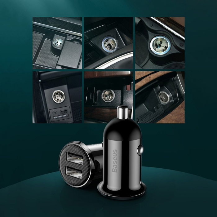 Incarcator auto Baseus Grain Pro 2xusb 4.8a CCALLP-01 [11]