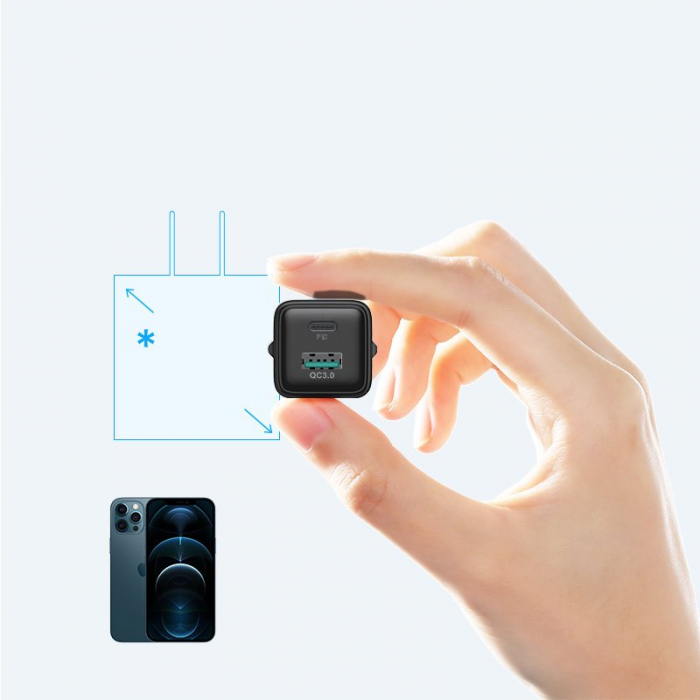 Incarcator retea Joyroom L-QP207 USB/USB-C Quick Charge 3.0 20W [3]