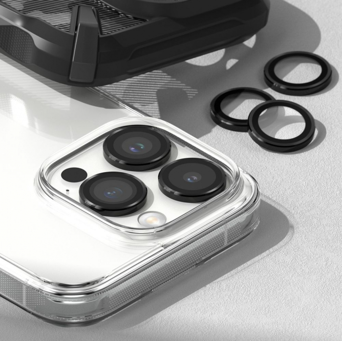 Folie de Protecție Camera Ringke pentru iPhone 15 Pro Max - Negru, Rezistență Superioară [7]