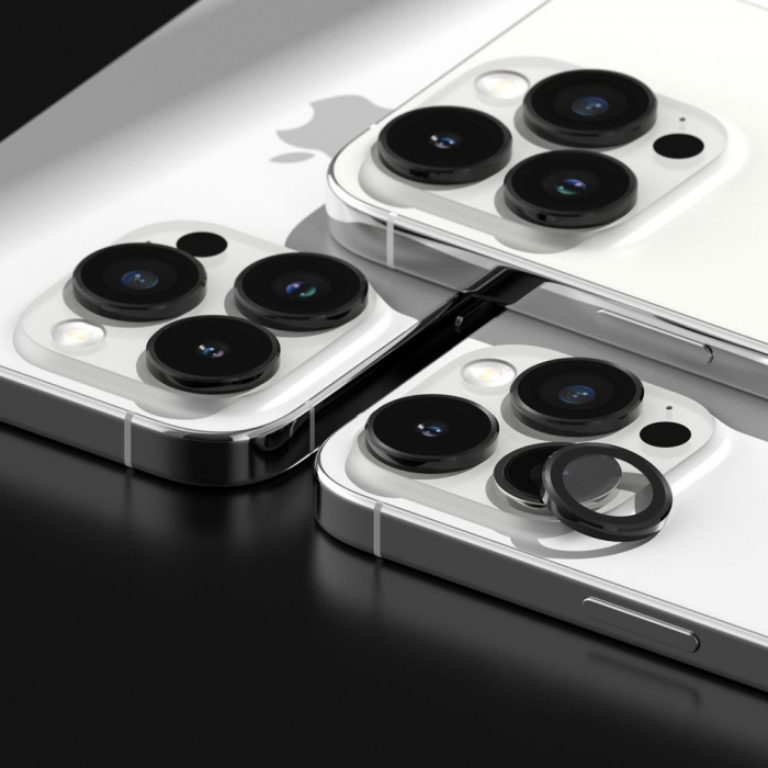 Folie de Protecție Camera Ringke pentru iPhone 15 Pro Max - Negru, Rezistență Superioară [2]