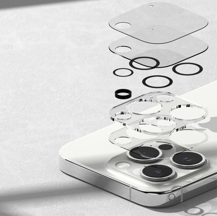 Pachet 2x Folie camera Ringke Iphone 15 Pro transparent [4]