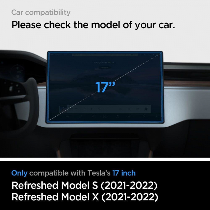 Folie sticla cu sistem de montare Spigen glas tr ez fit compatibila cu Tesla Model X 2022 / S 2021 [9]