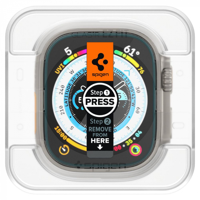 Folie Sticla Apple Watch Ultra 49 mm Pachet 2x Spigen Glas Tr Ezfit [3]