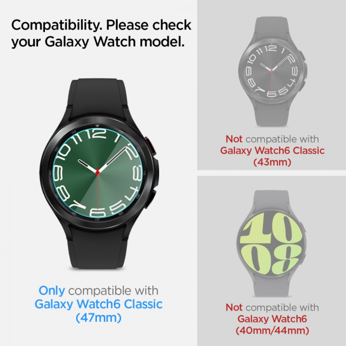 Pachet 2x Folie Spigen Glass EZ Fit Samsung Watch 6 47 mm [2]