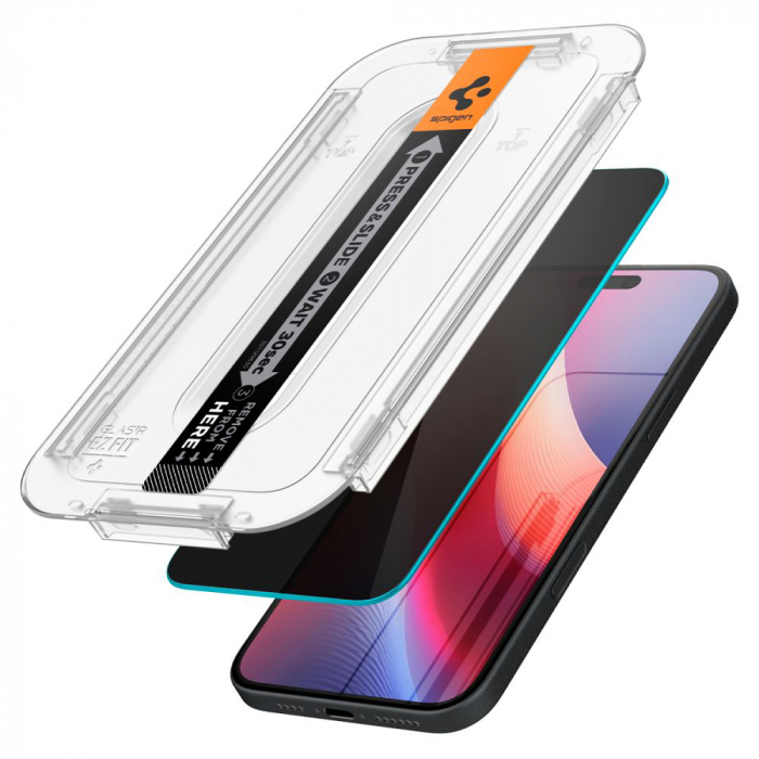 Folie Spigen GlastR Slim Privacy Iphone 15 / Iphone 16 2 buc [3]