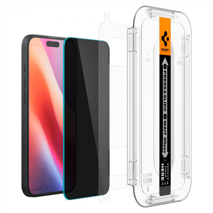 Folie Spigen GlastR Slim Privacy Iphone 15 / Iphone 16 2 buc [4]