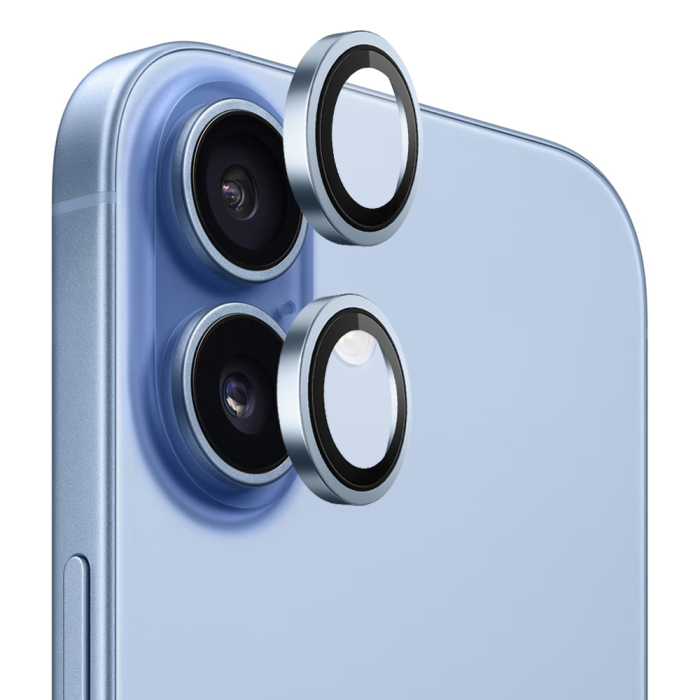 Folie sticla camera Blueo iPhone 17 - Original Metal Frame Lens Glass Light blue [1]