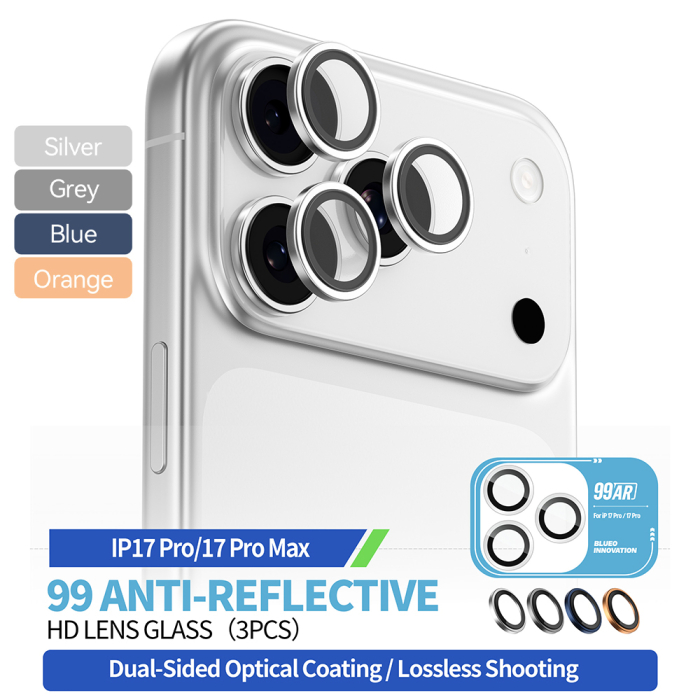 Folie sticla camera Blueo Iphone 17 Pro / iPhone 17 Pro Max Silver [4]