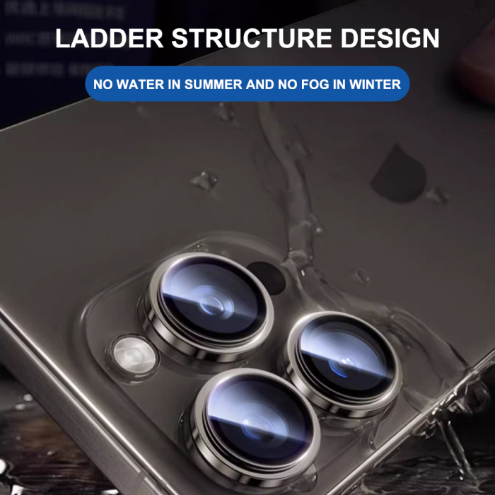 Folie sticla camera iPhone 17 Pro / iPhone 17 Pro Max Lito - Titanium AR Camera Glass Navy Blue [4]