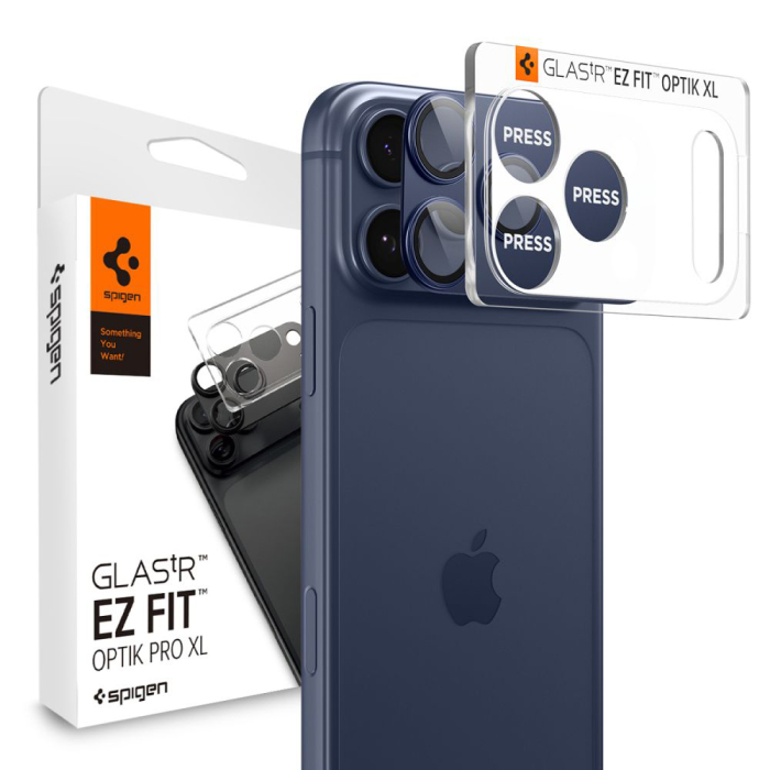 Folie sticla camera + platou Spigen Optik Pro XL 17 Pro Blue [2]
