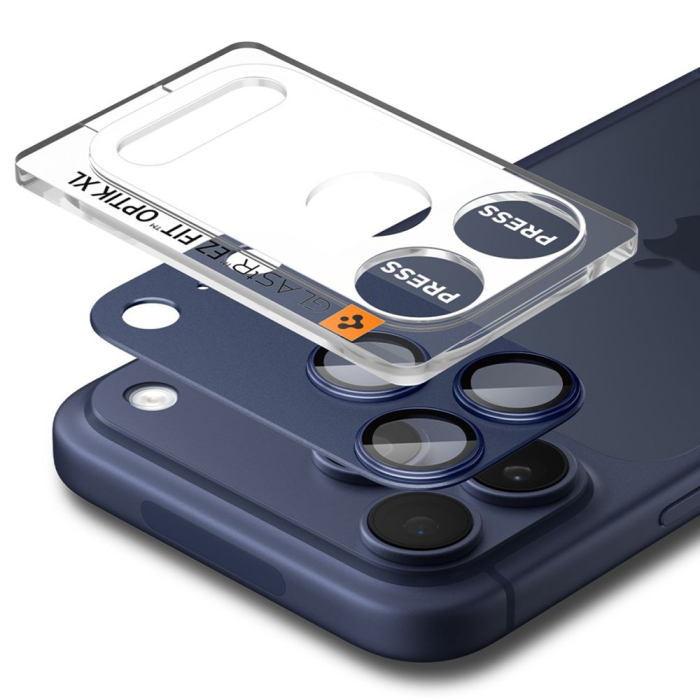 Folie sticla camera + platou Spigen Optik Pro XL 17 Pro Blue [3]