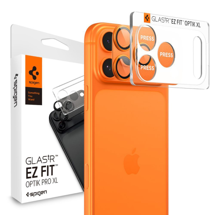 Folie sticla camera + platou Spigen Optik Pro XL 17 Pro Orange [3]