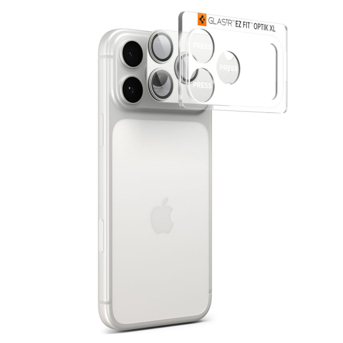 Folie sticla camera + platou Spigen Optik Pro XL 17 Pro Silver [4]