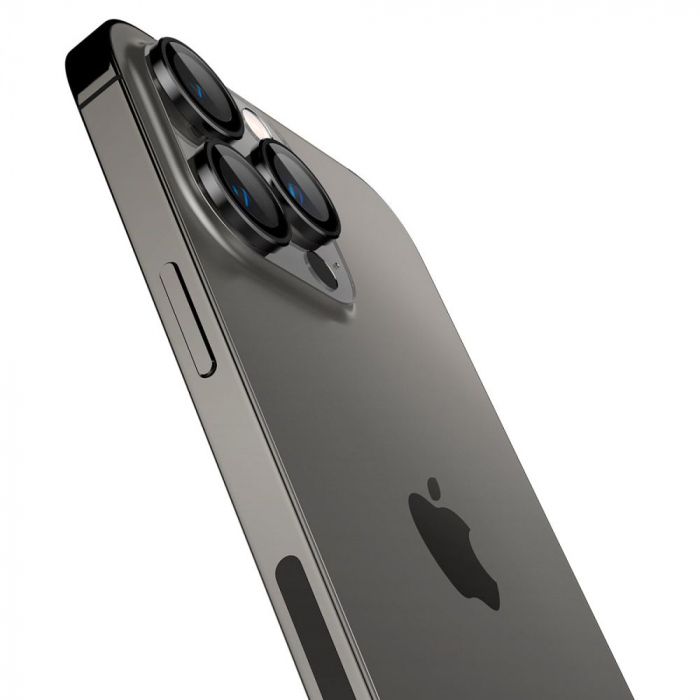 Pachet 2X Folie sticla camera Spigen Optik iPhone 14 Pro / 14 Pro Max / 15 Pro / 15 Pro Max / 16 Pro / 16 Pro max negru [3]