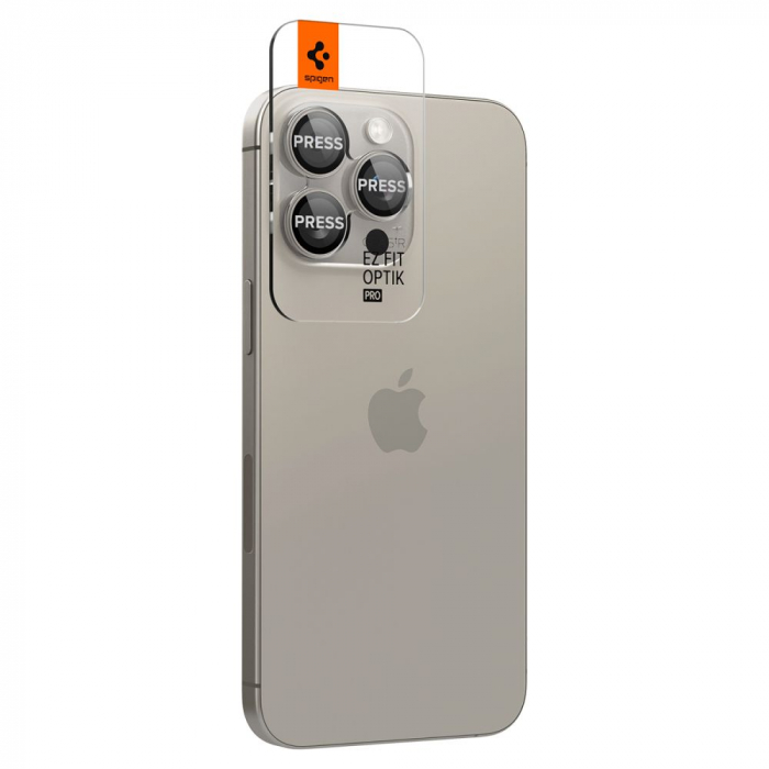 Pachet 2x Folie sticla camera Spigen Optik iPhone 15 Pro / 15 Pro Max titanium [5]