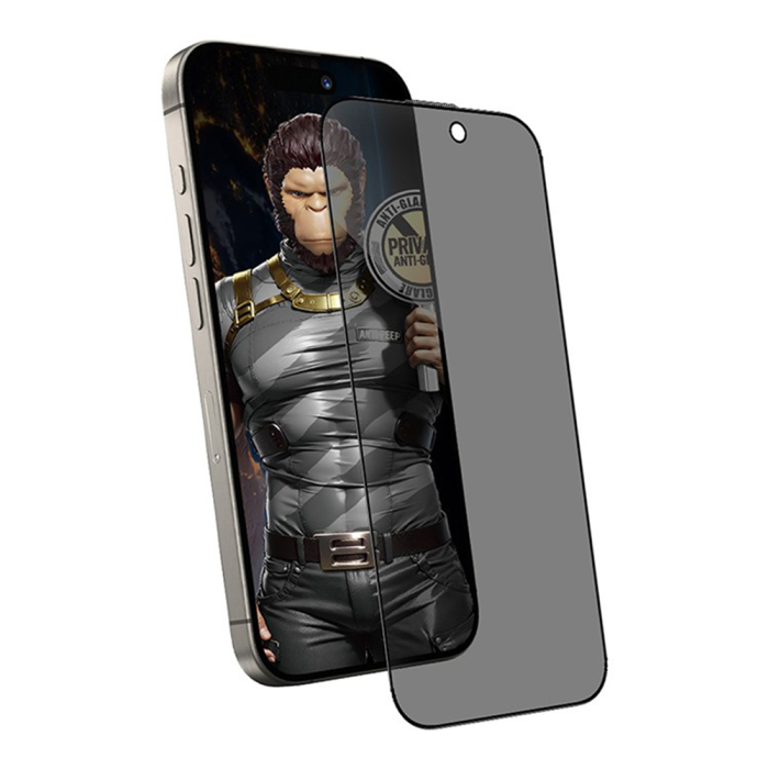 Folie sticla iPhone 15 / iPhone 16 Blueo - Anti-Peep Privacy Glass Matte Black [4]