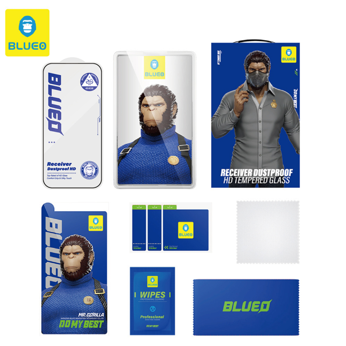 Folie sticla iPhone 15 Pro Max Blueo - Anti-Dust HD Glass Black [4]