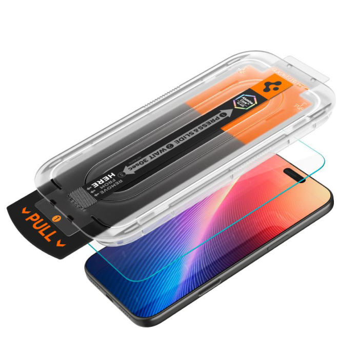 Folie sticla  iPhone 16 Pro / iPhone 17 / iPhone 17 Pro Spigen - Glas.tR EZ-FIT Pro Privacy [3]