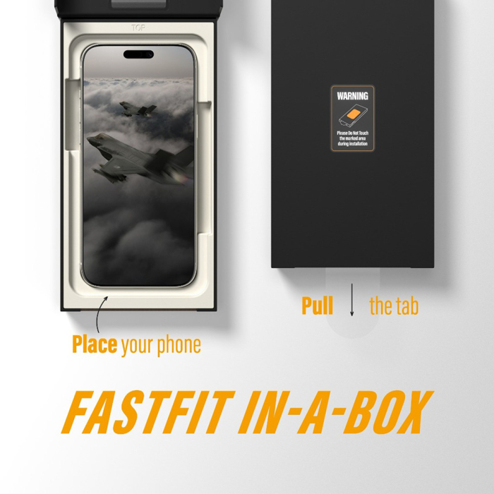 Folie sticla PanzerGlass iPhone 16 Pro Max  / 17 Pro Max- Ultra-Wide Fit Stealth Screen Protector w. FASTFIT IN-A-BOX Black [7]