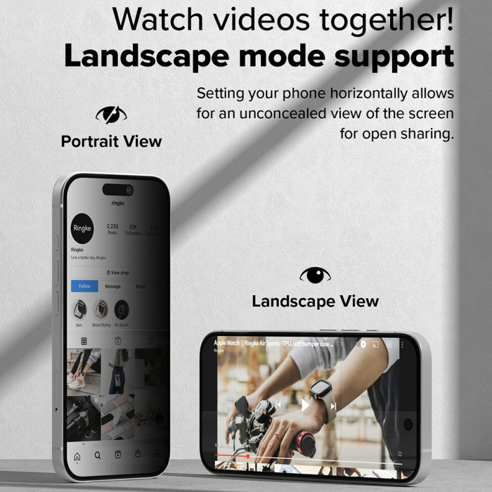 Folie sticla Ringke Iphone 15 /  Iphone 16 privacy 2 buc [5]