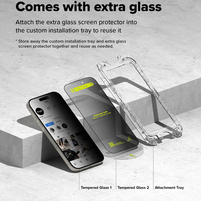 Folie sticla Ringke Iphone 16 Pro  privacy 2 buc [7]
