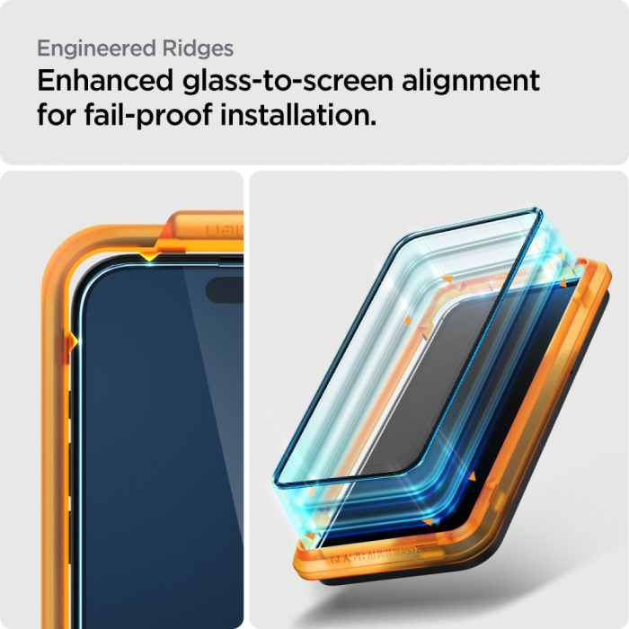 Folie sticla Spigen - Glas.tR Align Master (2 pack) - iPhone 15 Pro Max - Black [5]