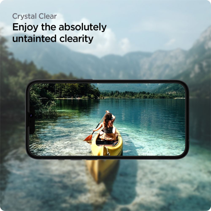 Folie sticla Spigen GLAS.tR Iphone 13 / Iphone 13 Pro / Iphone 14 / Iphone 16e 2 buc [5]