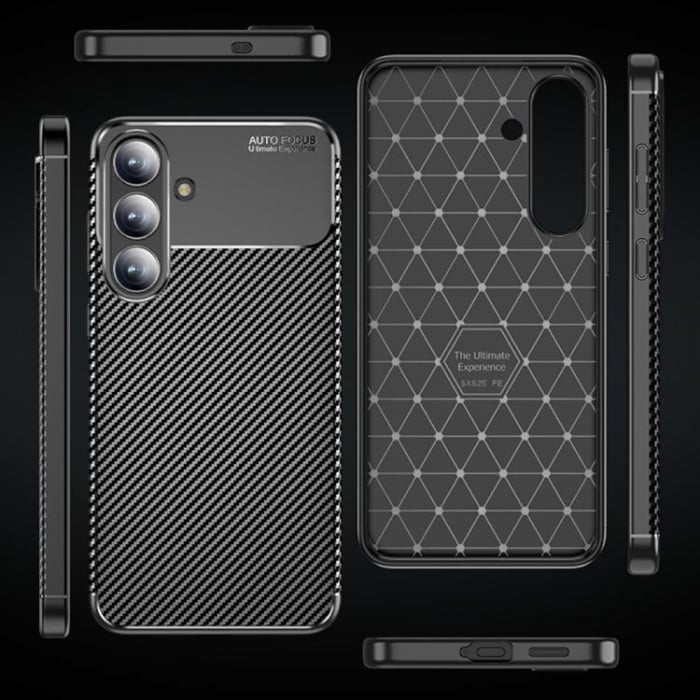 Husa carbon Samsung Galaxy S25 FE  Techsuit - CarbonFiber Black [2]