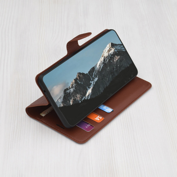 Husa carte Samsung Galaxy S24 FE Techsuit Leather folio maro [2]
