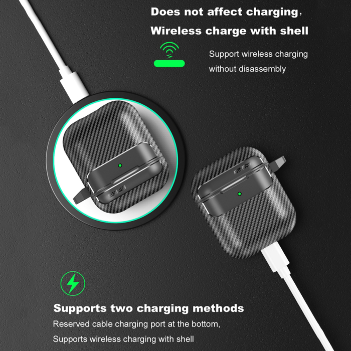 Husa casti AirPods 1 / 2 Techsuit - CarbonFiber Black [5]