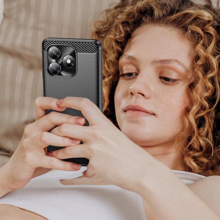 Husa Honor X5c Plus Techsuit - Carbon Silicone Black [6]