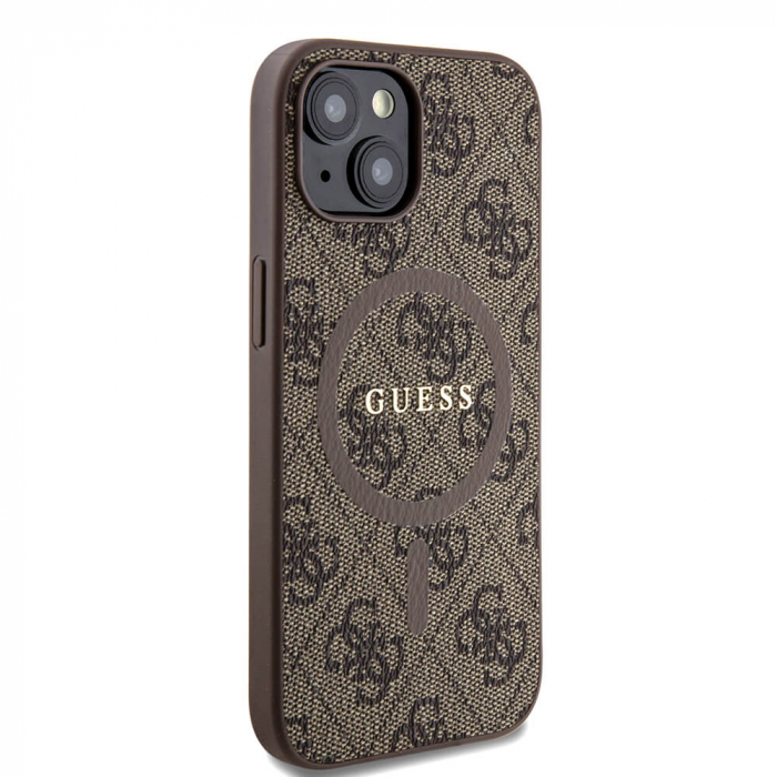 Husa Iphone 15 Guess logo metalic maro magsafe [4]