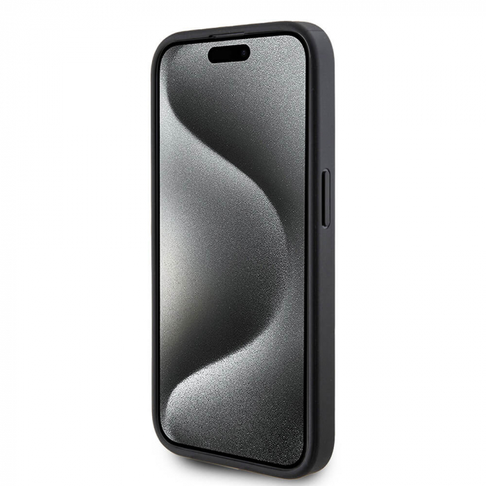 Husa Iphone 15 Pro Guess logo metalic negru magsafe [4]
