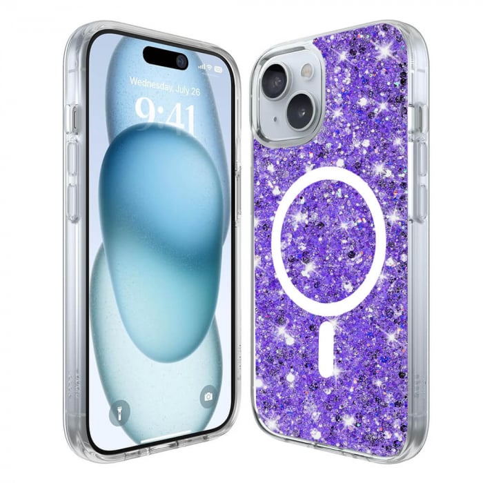 Husa Iphone 15 Techsuit Sparkly Glitter magsafe mov [1]