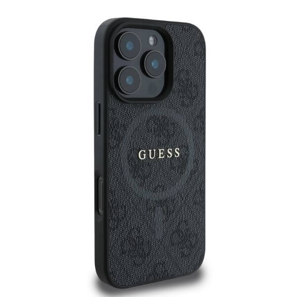 Husa Iphone 16 Pro Max Guess logo metalic negru magsafe [2]