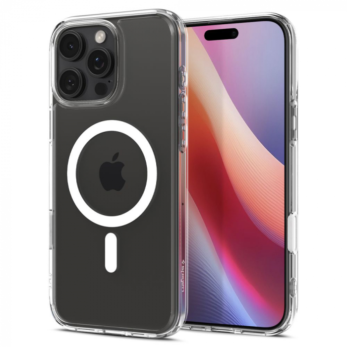 Husa IPhone 16 Pro Max  Spigen Ultra Hybrid  T magsafe alb buton acoperit [1]