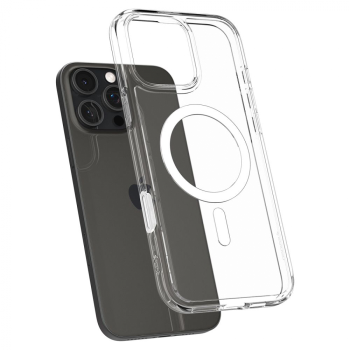 Husa IPhone 16 Pro Max  Spigen Ultra Hybrid  T magsafe alb buton acoperit [6]