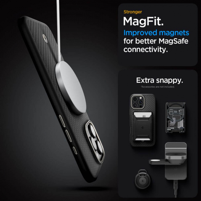 Husa Iphone 16 Pro Spigen Enzo Aramid magsafe negru [12]