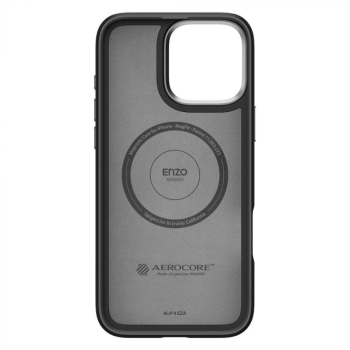 Husa Iphone 16 Pro Spigen Enzo Aramid magsafe negru/argintiu [4]