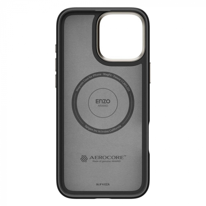 Husa Iphone 16 Pro Spigen Enzo Aramid magsafe negru/argintiu [5]