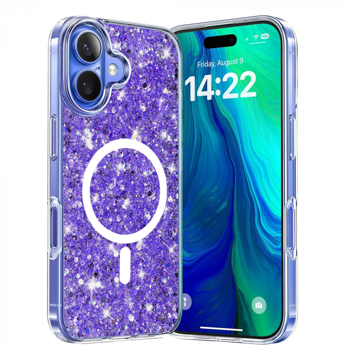 Husa Iphone 16 Techsuit Sparkly Glitter magsafe mov [1]