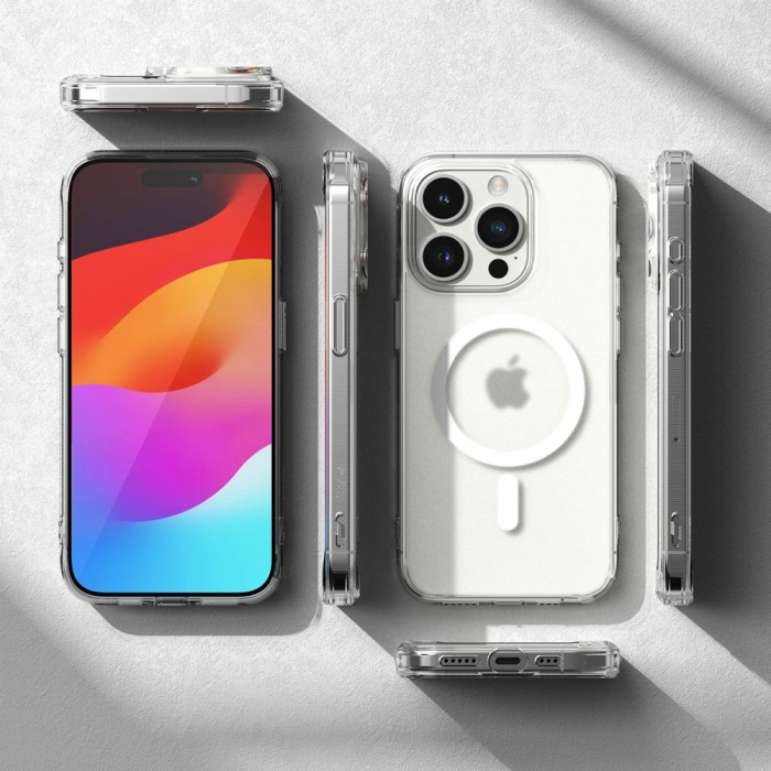Husa Ringke Fusion IPhone 15 Pro transparent magsafe mata [5]
