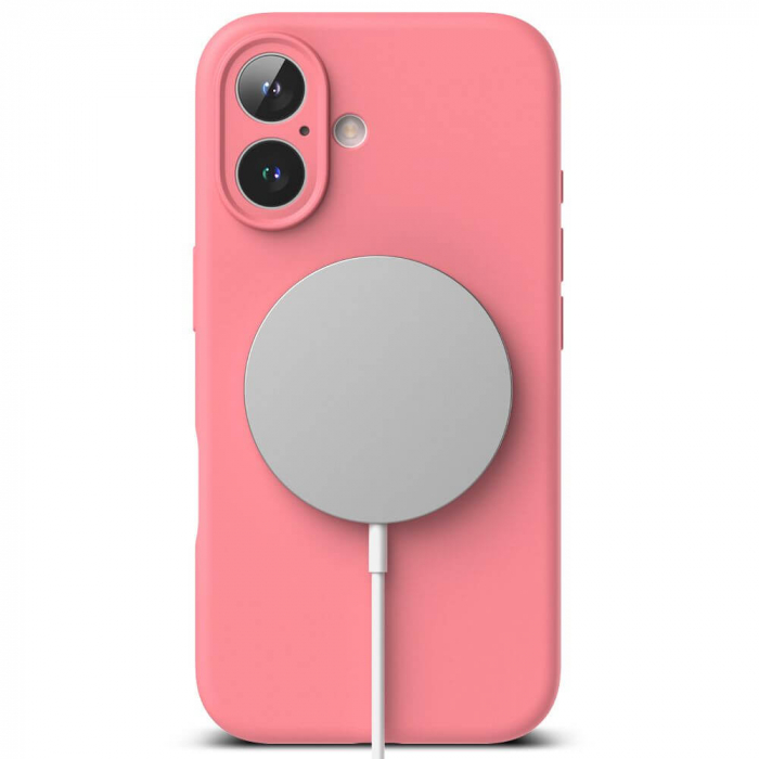 Husa Ringke Silicone Iphone 16 negru magsafe roz [3]