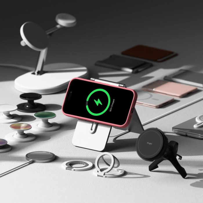 Husa Ringke Silicone Iphone 16 negru magsafe roz [4]