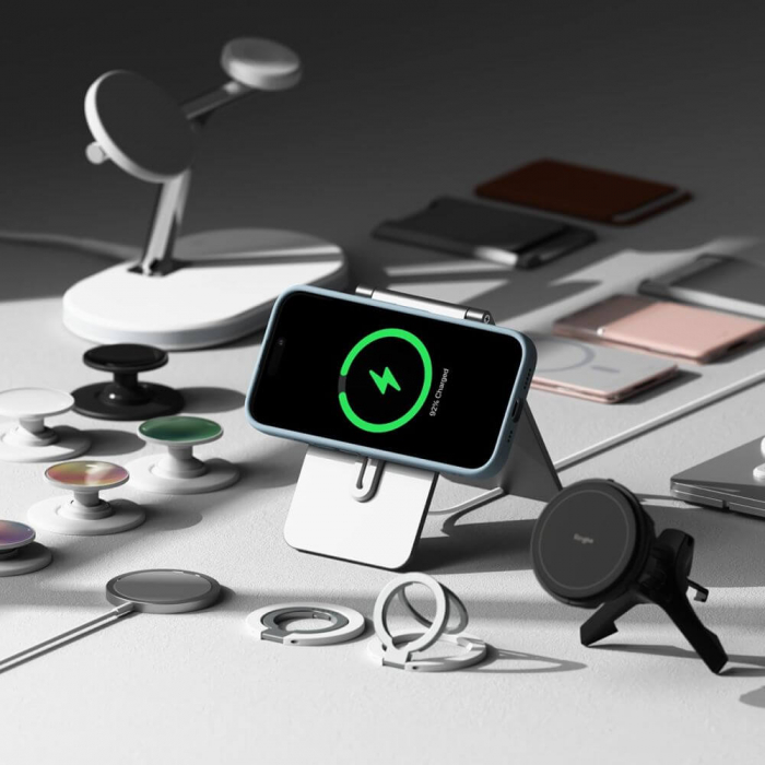Husa Ringke Silicone Iphone 16 negru magsafe albastru [6]