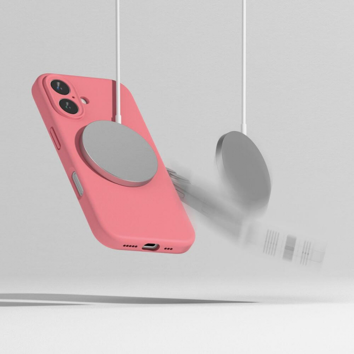 Husa Ringke Silicone Iphone 16 negru magsafe roz [7]