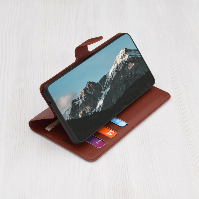 Husa carte Samsung Galaxy S23 Ultra Techsuit Leather folio maro [3]