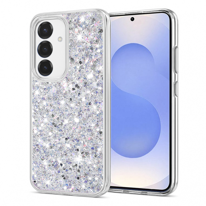 Husa Techsuit Sparkly Glitter Samsung Galaxy S25 alb [1]