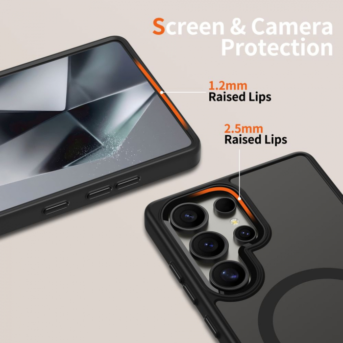 Husa Samsung Galaxy S25 Ultra Tech-Protect MagMat Magsafe negru transparent [3]