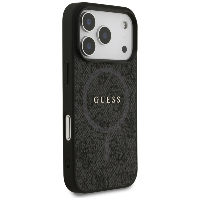 Husa silicon Guess iPhone 17 Pro - 4G Ring Classic Logo MagSafe (GUHMP17LG4GFRK)- Black [5]